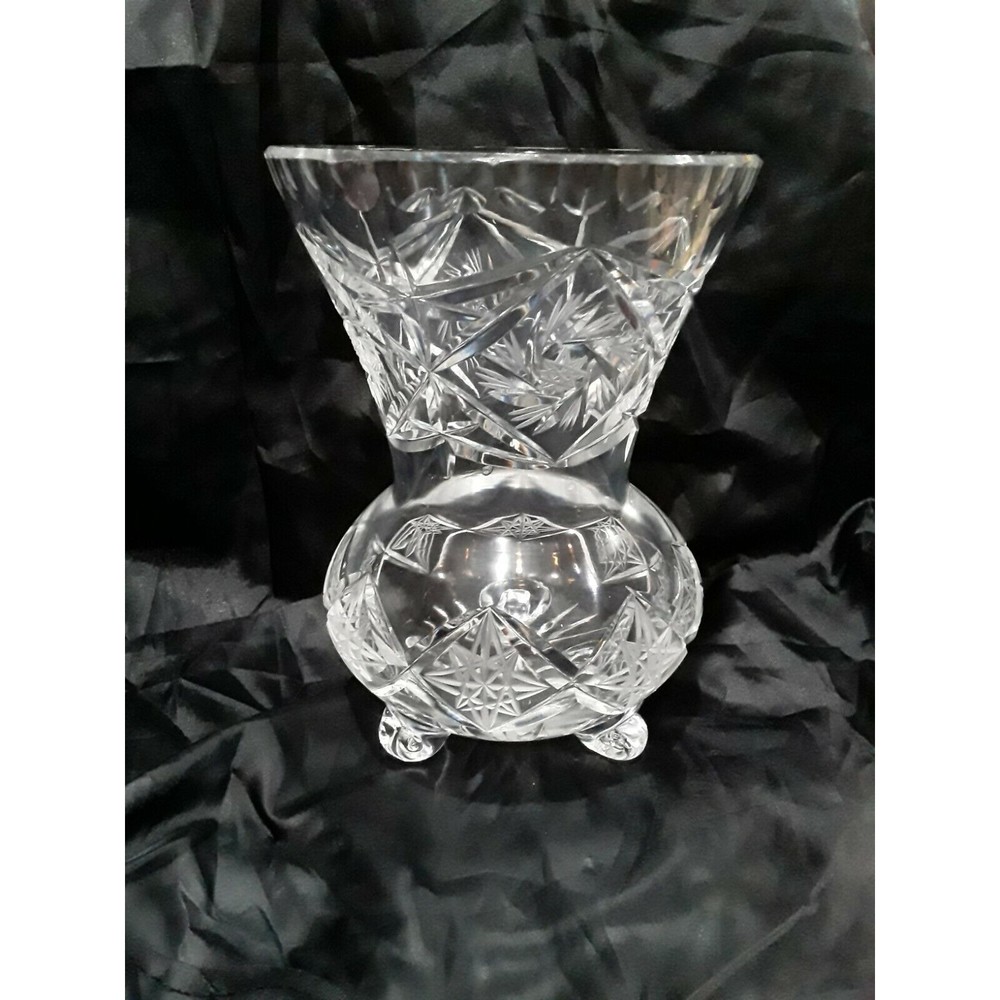 European Footed Cut Glass Vase